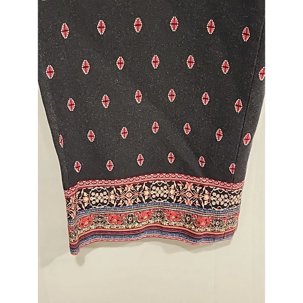 J. Jill Premium Bi Stretch Black Red Check Pants Womens 14, 36 Waist‎ 26 Inseam